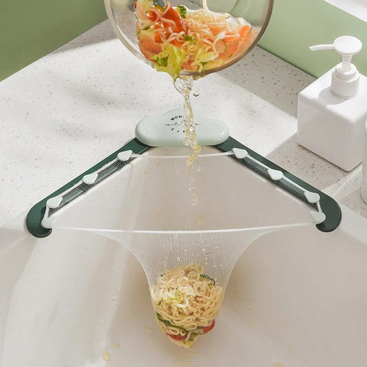 Kitchen Sink Filter Net Triangular Leftovers Strainer Mesh Anti-Clogging Disposable Residue Separation Hanging Bag Drain Tools